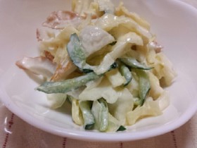 簡単 きゅうりとキャベツと竹輪の味噌マヨ